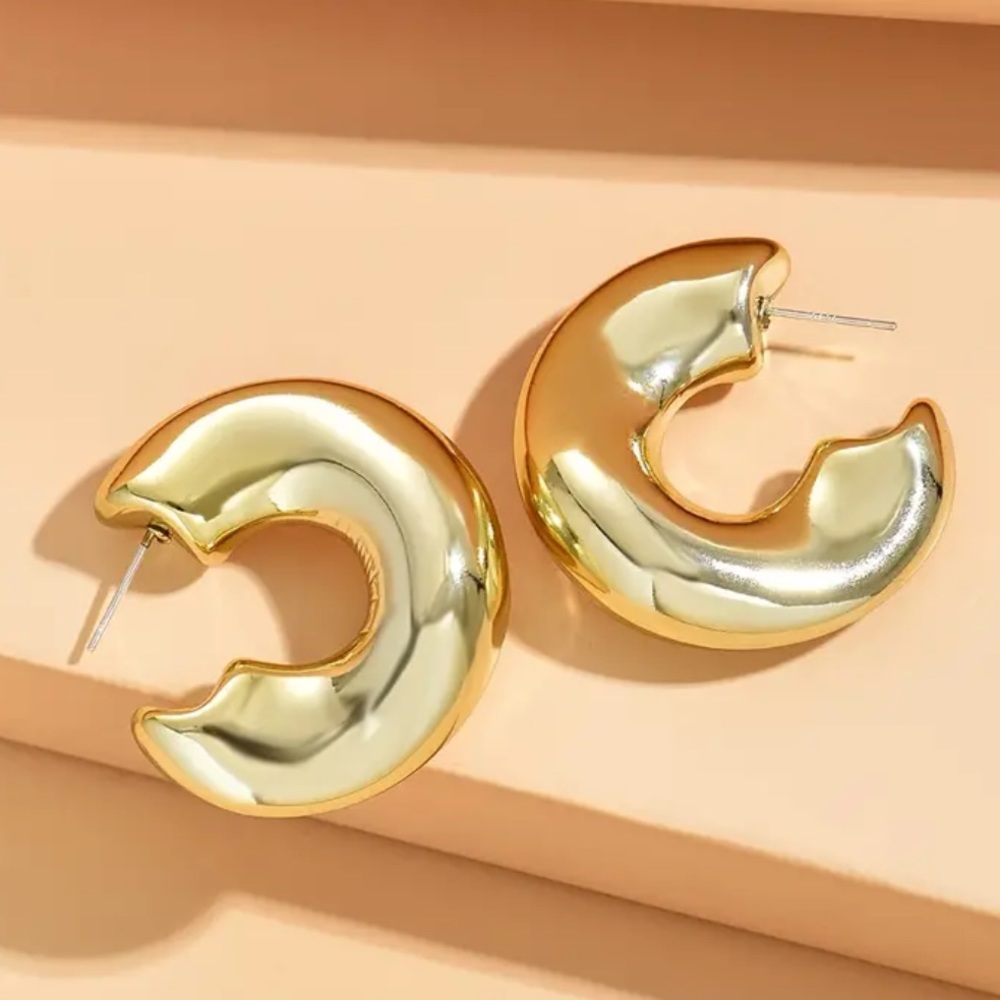 Gold Bubble Hoop Earrings